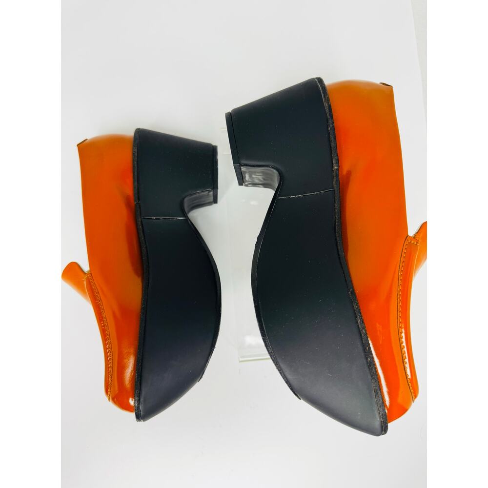 Jil Sander Orange Leather Sculptural Platform Loafers Bold Slip On Size EU 36 - Picture 8 of 11